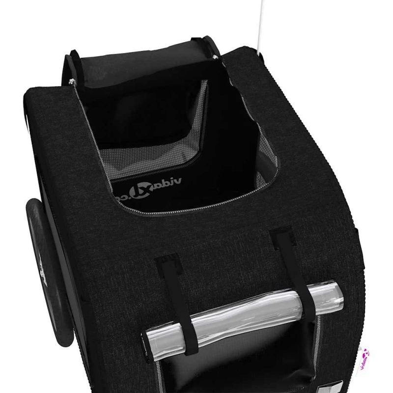 vidaXL mājdzīvnieku velo piekabe, melna, Oksfordas audums un dzelzs