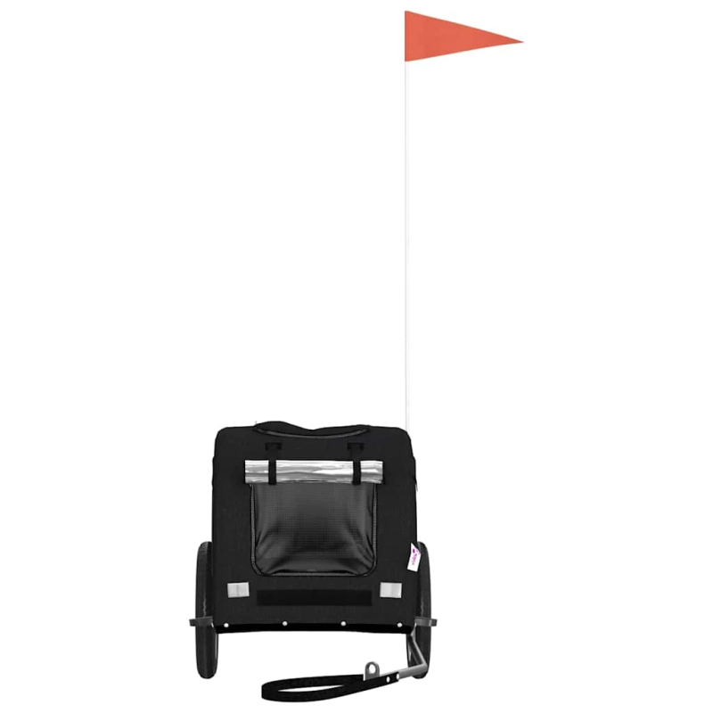 vidaXL mājdzīvnieku velo piekabe, melna, Oksfordas audums un dzelzs