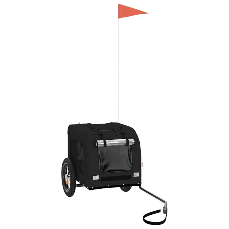 vidaXL mājdzīvnieku velo piekabe, melna, Oksfordas audums un dzelzs