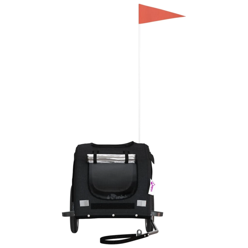 vidaXL mājdzīvnieku velo piekabe, melna, Oksfordas audums un dzelzs