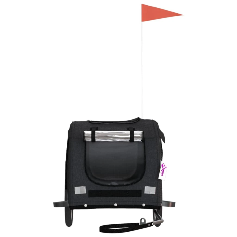 vidaXL mājdzīvnieku velo piekabe, melna, Oksfordas audums un dzelzs