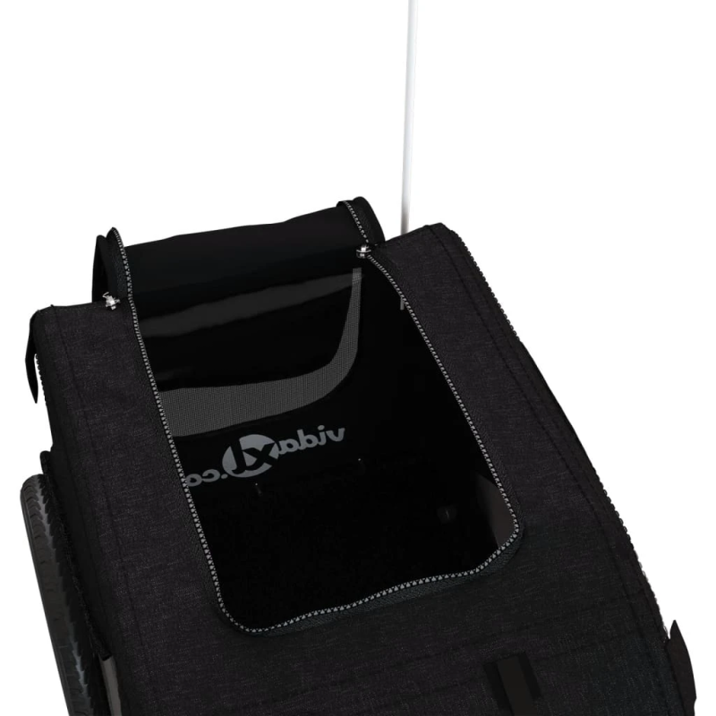 vidaXL mājdzīvnieku velo piekabe, melna, Oksfordas audums un dzelzs