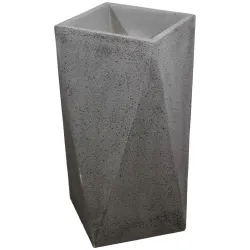 Puķu pods stiklšķiedras ģeometriskas formas 50x50x80cm, pelēks