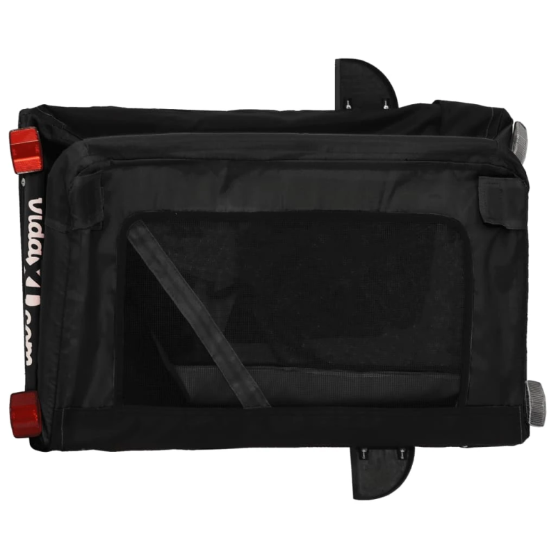 vidaXL mājdzīvnieku velo piekabe, melna, Oksfordas audums un dzelzs