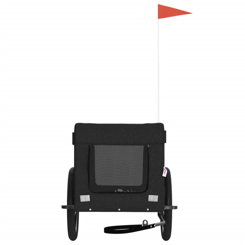 vidaXL mājdzīvnieku velo piekabe, melna, Oksfordas audums un dzelzs