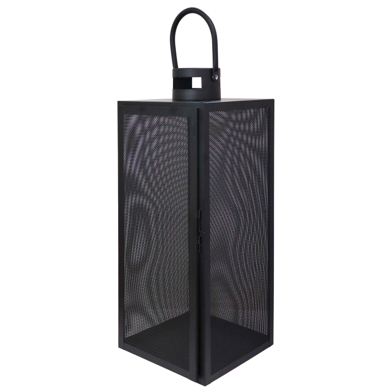 Laterna metāla Aura 21x20x53cm, melna