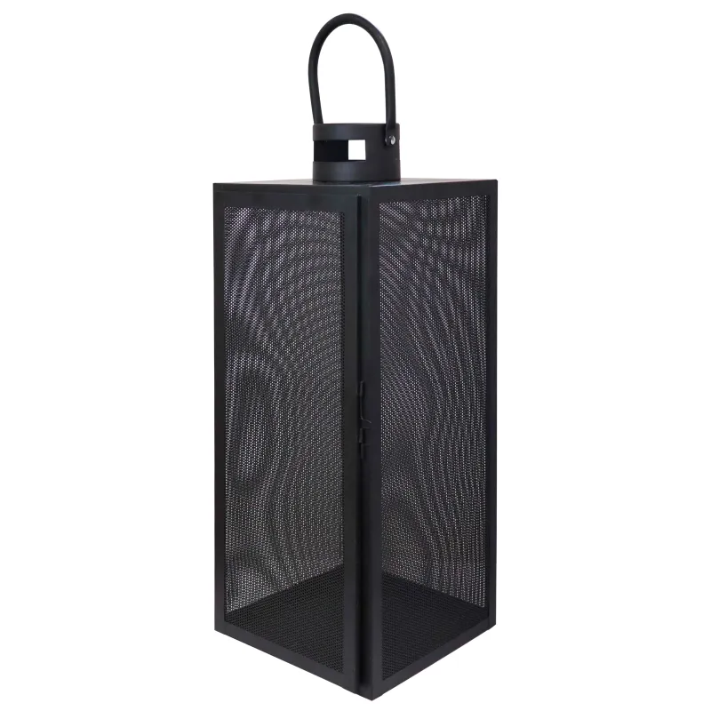 Laterna metāla Aura 21x20x53cm, melna