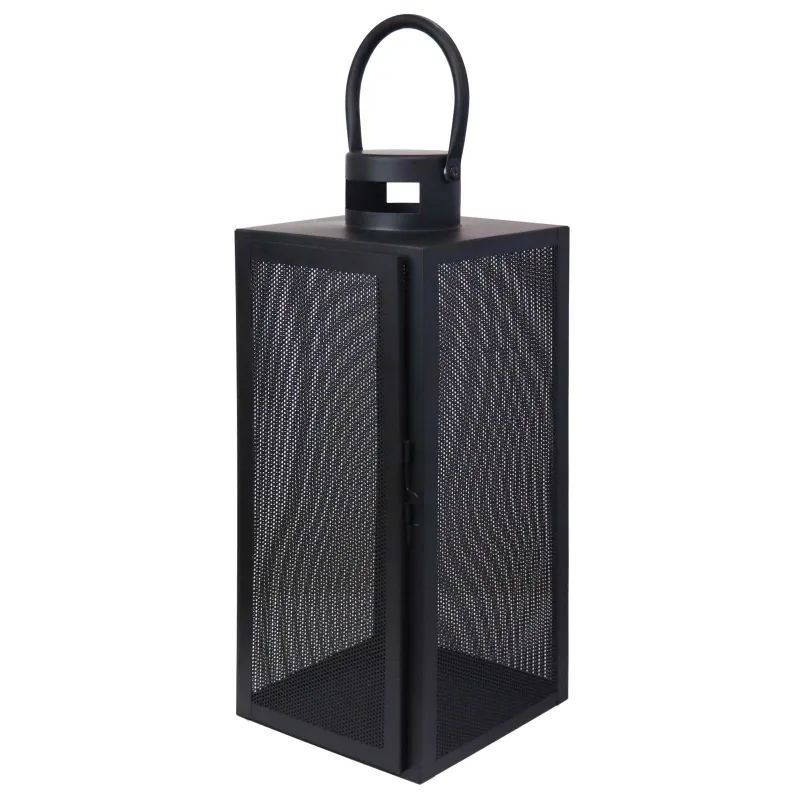 Laterna metāla Aura 17x16x40cm, melna