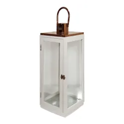 Laterna koka Poala 20x20x53cm, balta
