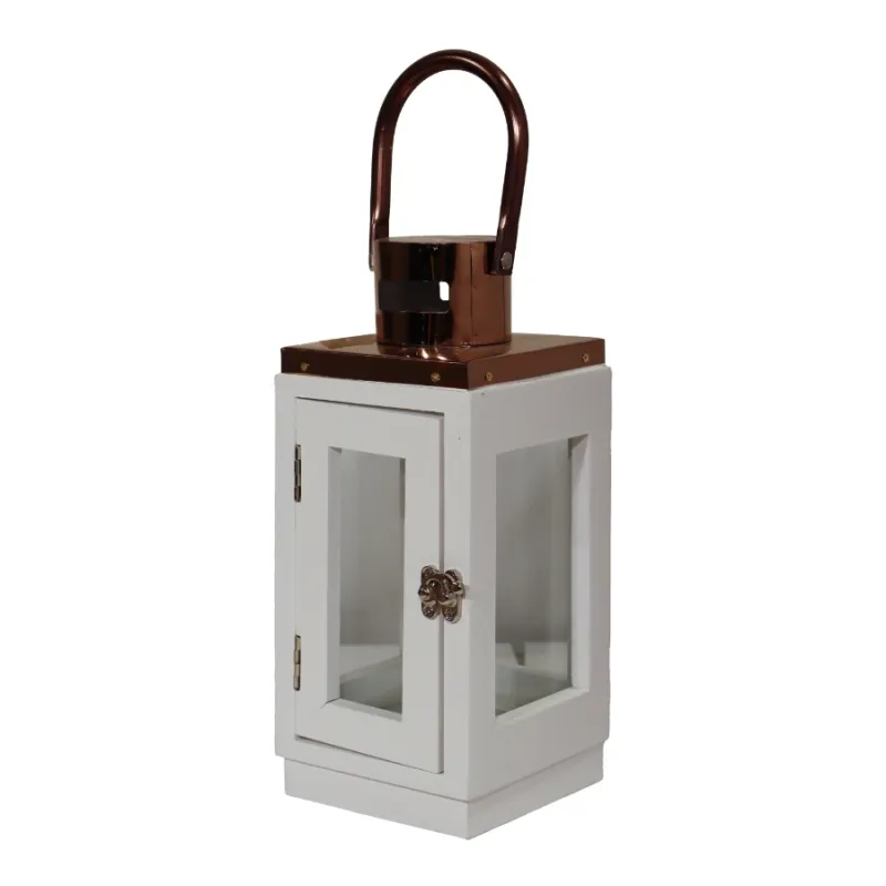 Laterna koka Poala 11x11x24cm, balta