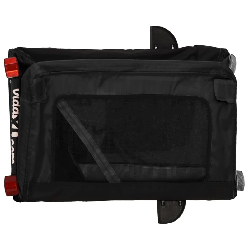 vidaXL mājdzīvnieku velo piekabe, melna, Oksfordas audums un dzelzs