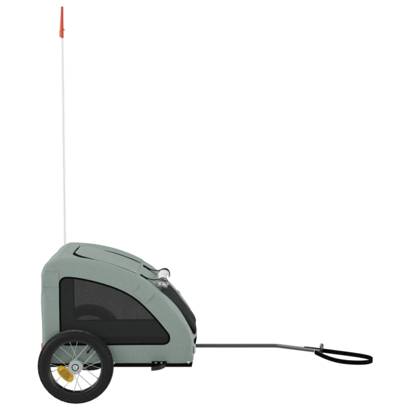 vidaXL mājdzīvnieku velo piekabe, pelēka, Oksfordas audums, dzelzs