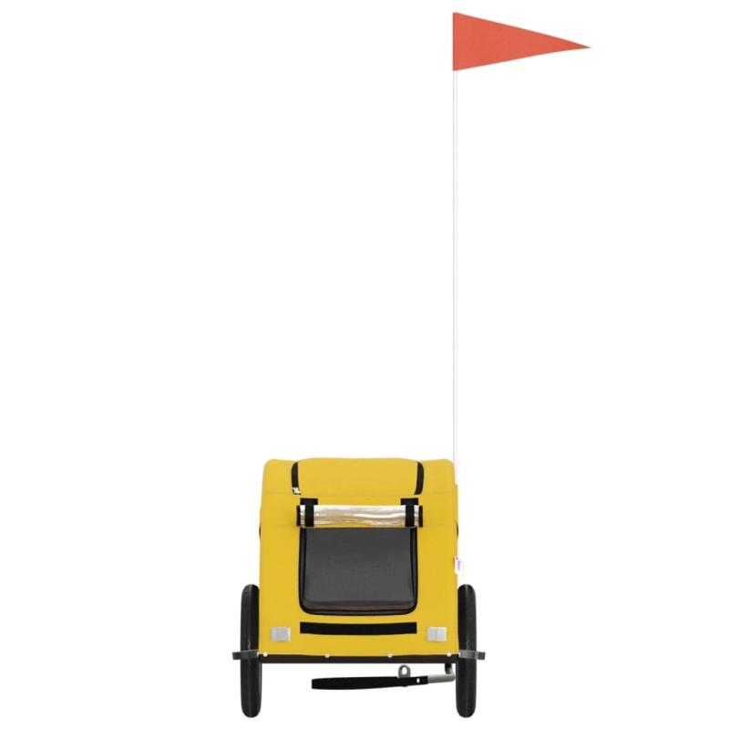 vidaXL mājdzīvnieku velo piekabe, dzeltena, Oksfordas audums, dzelzs