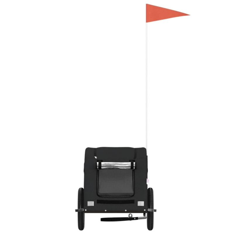 vidaXL mājdzīvnieku velo piekabe, melna, Oksfordas audums un dzelzs