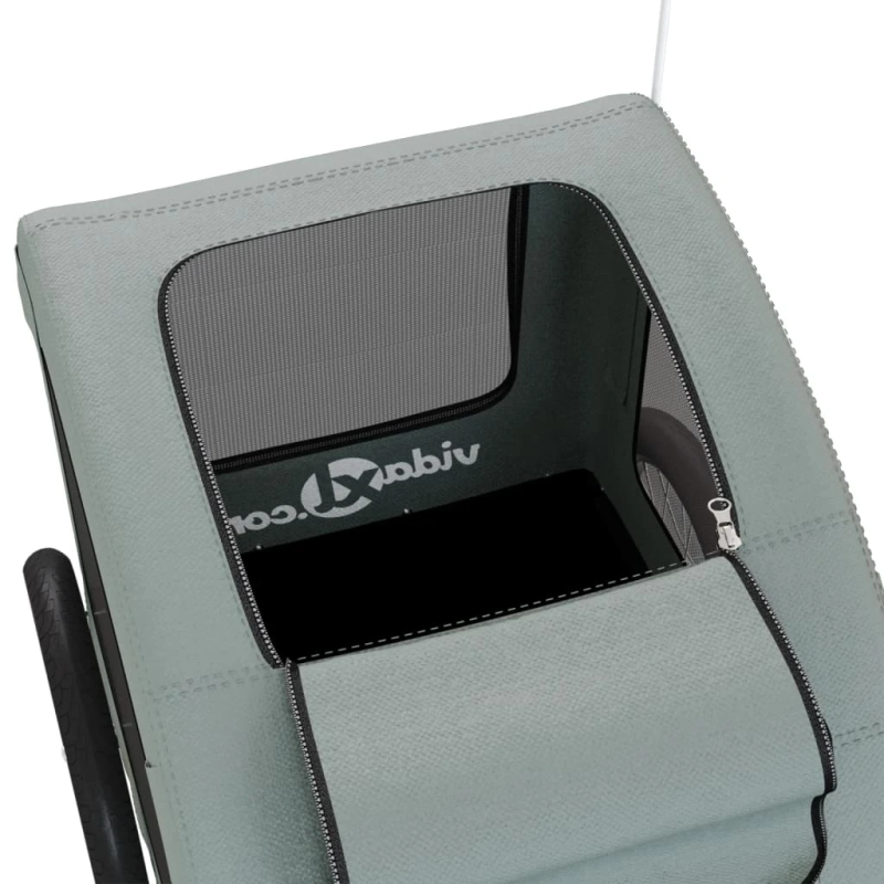 vidaXL mājdzīvnieku velo piekabe, pelēka, Oksfordas audums, dzelzs