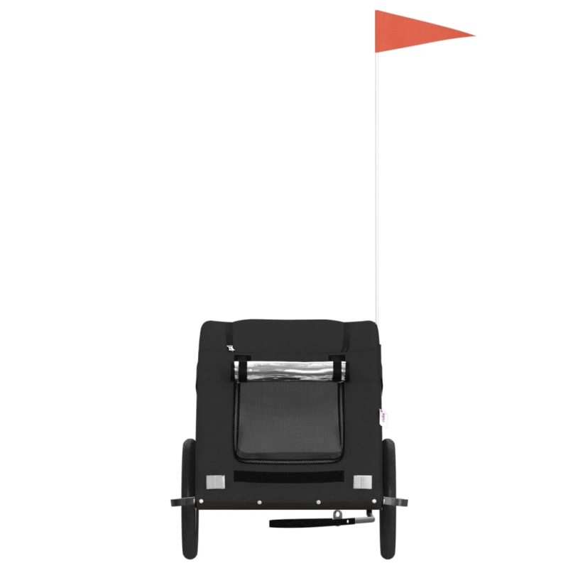 vidaXL mājdzīvnieku velo piekabe, melna, Oksfordas audums un dzelzs