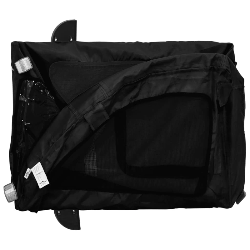 vidaXL mājdzīvnieku velo piekabe, melna, Oksfordas audums un dzelzs