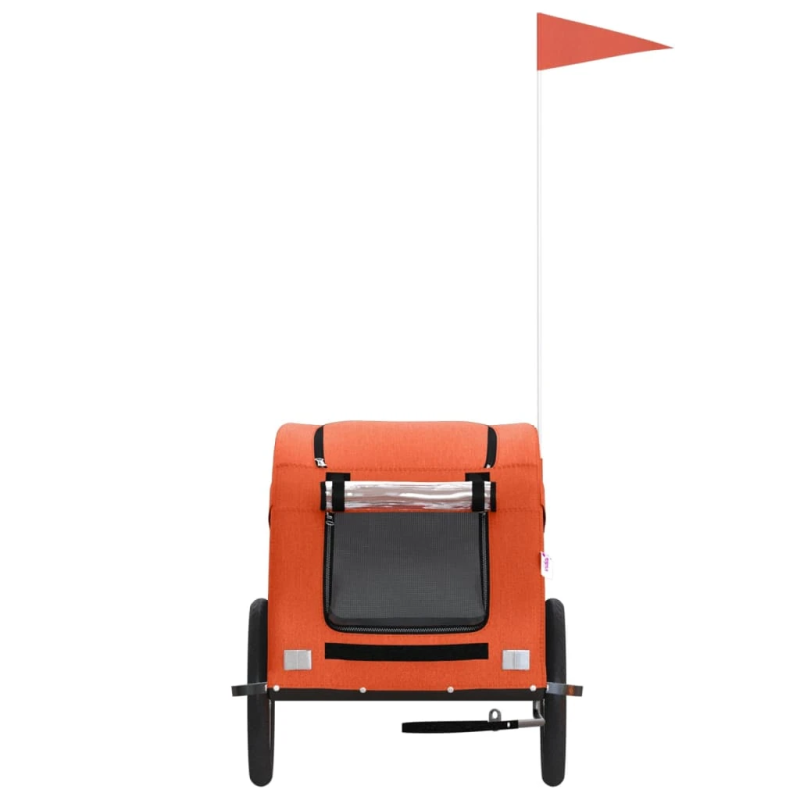 vidaXL mājdzīvnieku velo piekabe, oranža, Oksfordas audums un dzelzs