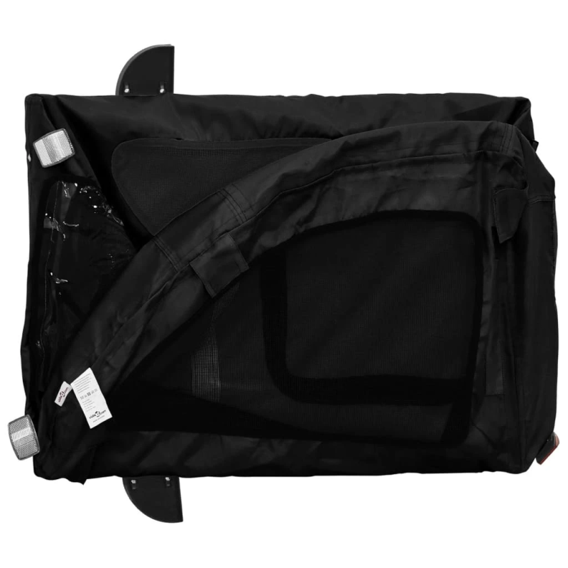 vidaXL mājdzīvnieku velo piekabe, melna, Oksfordas audums un dzelzs