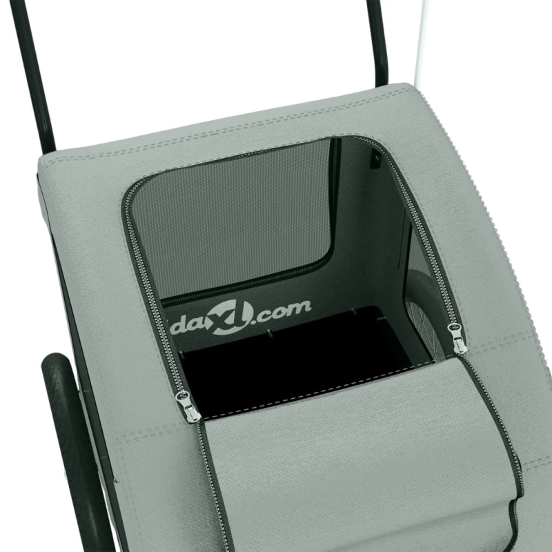 vidaXL mājdzīvnieku velo piekabe, pelēka, Oksfordas audums, dzelzs