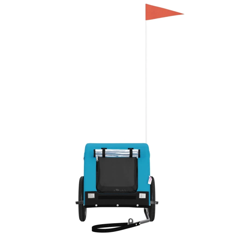 vidaXL mājdzīvnieku velo piekabe, zila ar melnu, audums un dzelzs