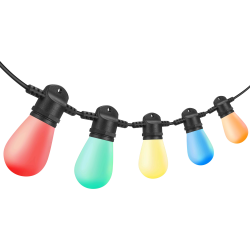 Dekoratīva lampu virtene, 5m gara, S14 E27x10gb, krāsaina