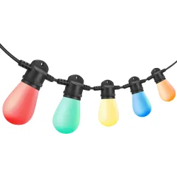 Dekoratīva lampu virtene, 5m gara, S14 E27x10gb, krāsaina