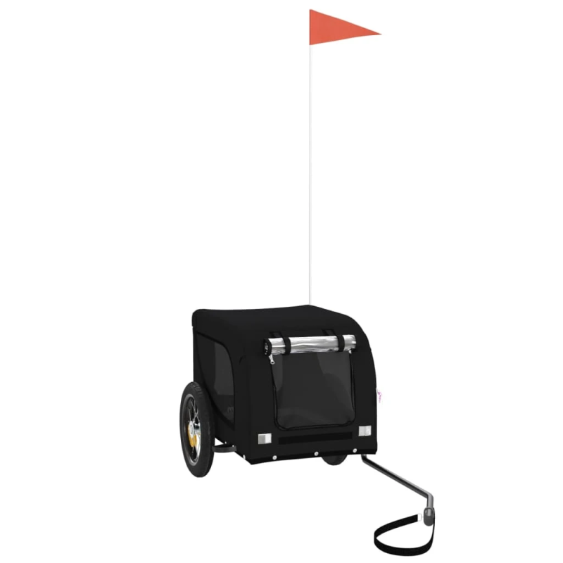 vidaXL mājdzīvnieku velo piekabe, melna, Oksfordas audums un dzelzs