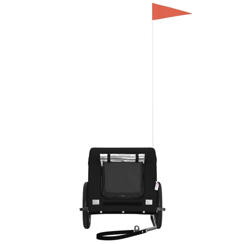 vidaXL mājdzīvnieku velo piekabe, melna, Oksfordas audums un dzelzs