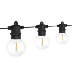 Dekoratīva lampu virtene, 5m gara, G40 E12x10gb, silti balta