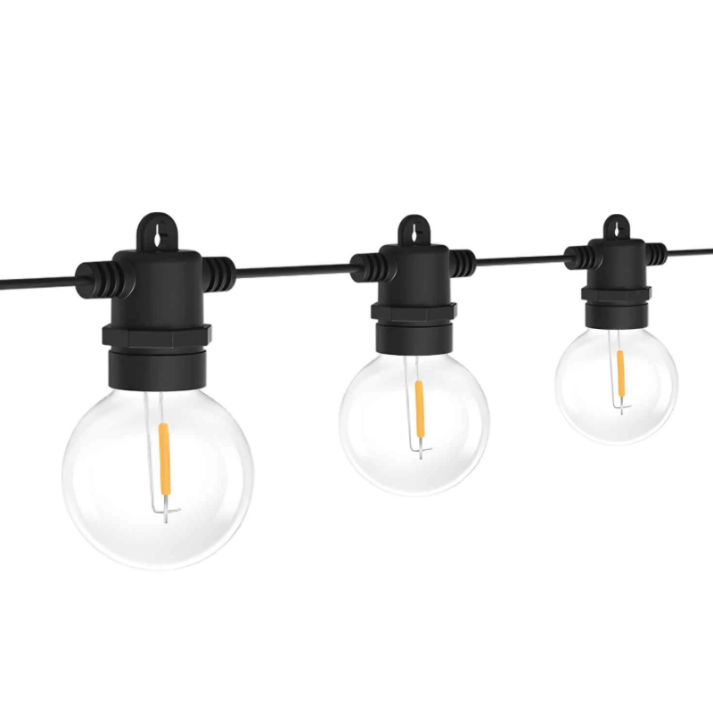 Dekoratīva lampu virtene, 5m gara, G40 E12x10gb, silti balta