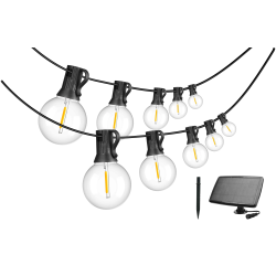 Dek. lampu virtene ar saules bat.,G40 E12x25gb, 15m, silti b