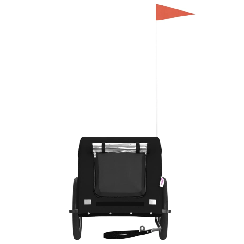 vidaXL mājdzīvnieku velo piekabe, melna, Oksfordas audums un dzelzs