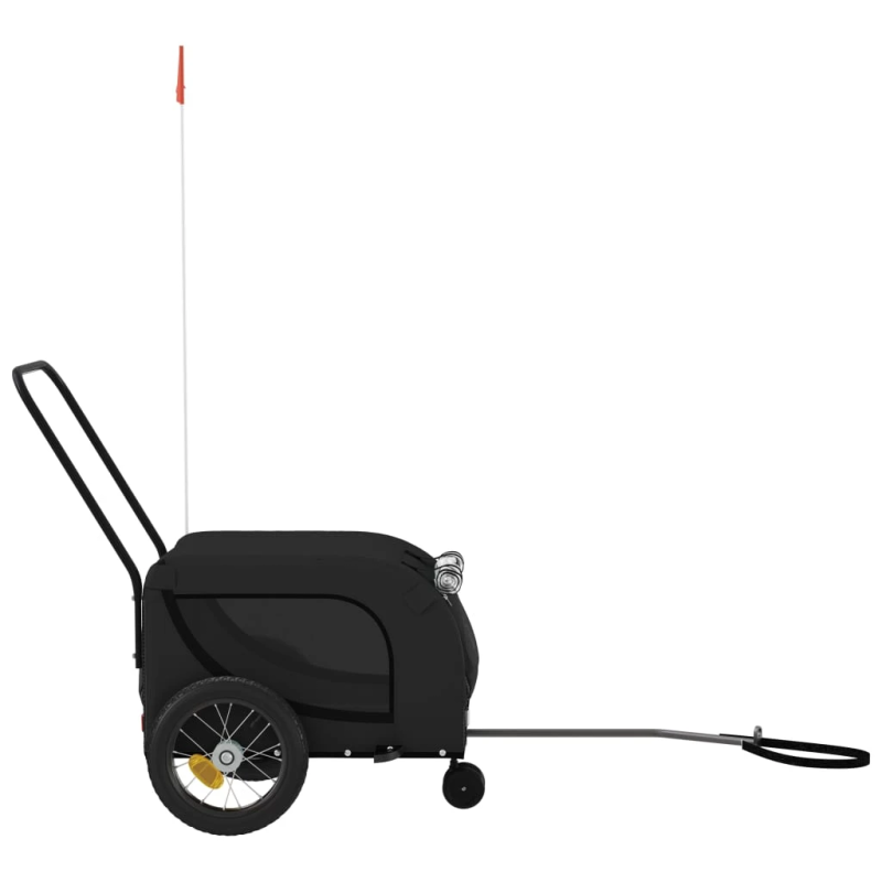 vidaXL mājdzīvnieku velo piekabe, melna, Oksfordas audums un dzelzs