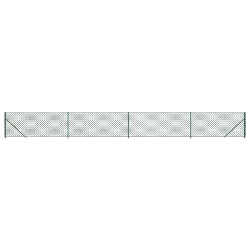 vidaXL stiepļu žogs ar atloku, 1x10 m, zaļš