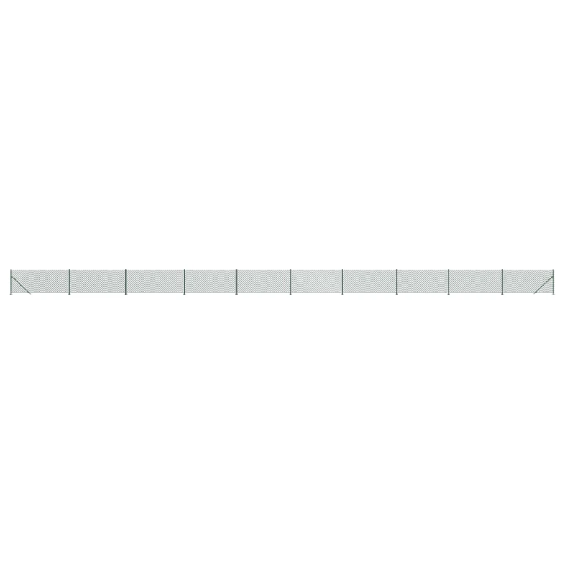 vidaXL stiepļu žogs ar atloku, 0,8x25 m, zaļš