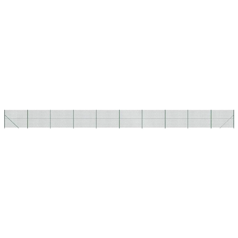 vidaXL stiepļu žogs ar atloku, 2,2x25 m, zaļš