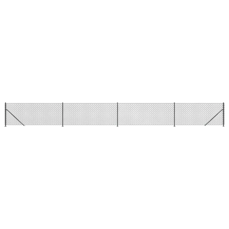 vidaXL stiepļu žogs ar atloku, 0,8x10 m, antracītpelēks