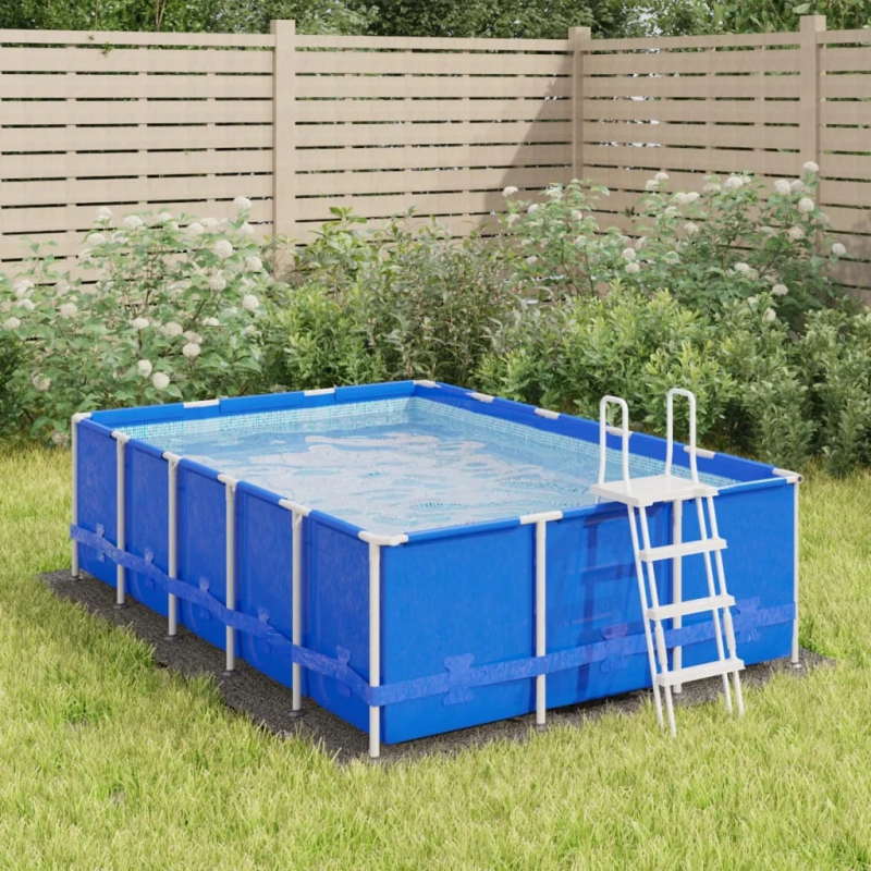 vidaXL baseina pamatnes aizsargs, gaiši pelēks, 300x220cm, ģeotekstils