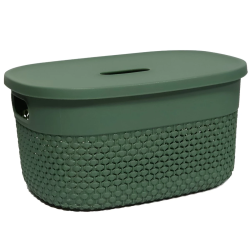 Grozs ar vāku Deny 23x17x12cm, zaļš