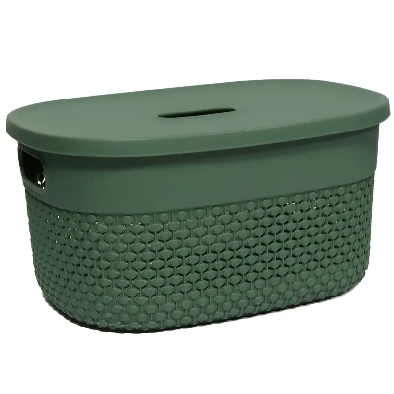 Grozs ar vāku Deny 23x17x12cm, zaļš