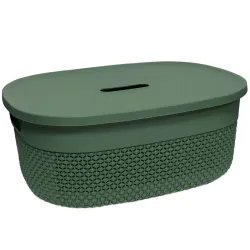 Grozs ar vāku Deny 38x28x15cm, zaļš