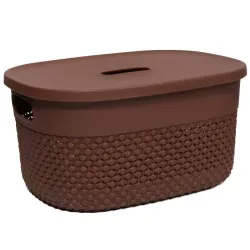 Grozs ar vāku Deny 23x17x12cm, brūns