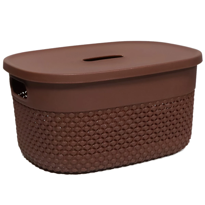 Grozs ar vāku Deny 23x17x12cm, brūns