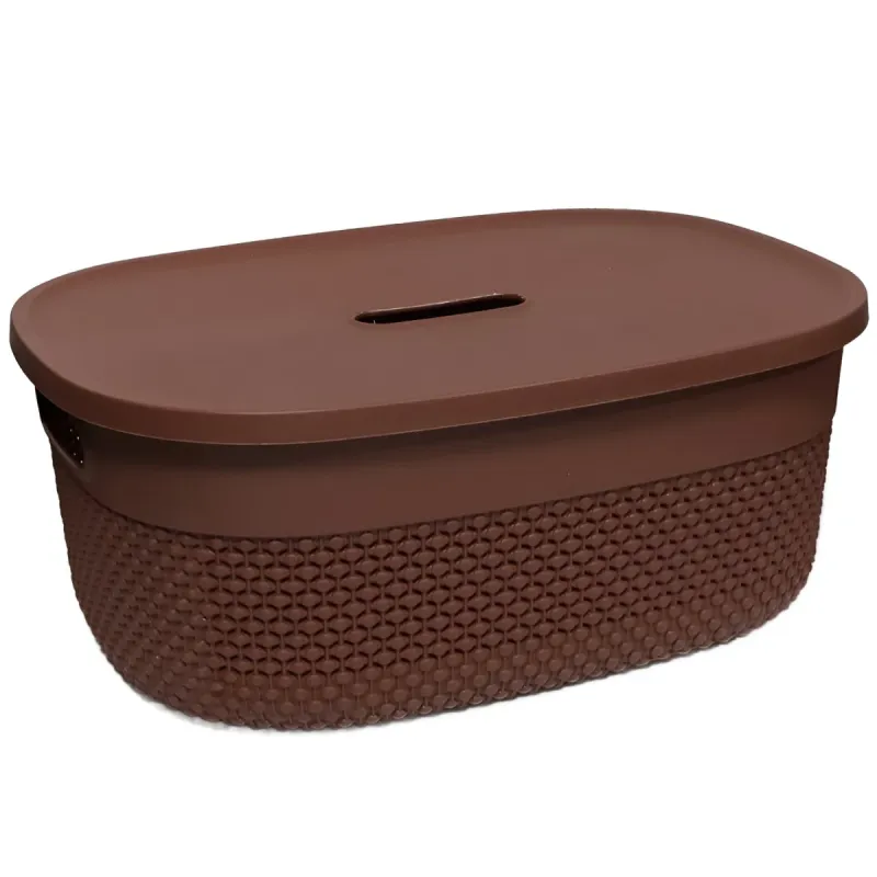 Grozs ar vāku Deny 38x28x15cm, brūns