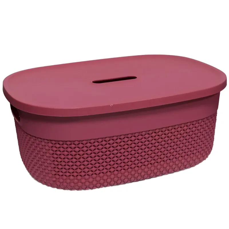 Grozs ar vāku Deny 38x28x15cm, sarkans