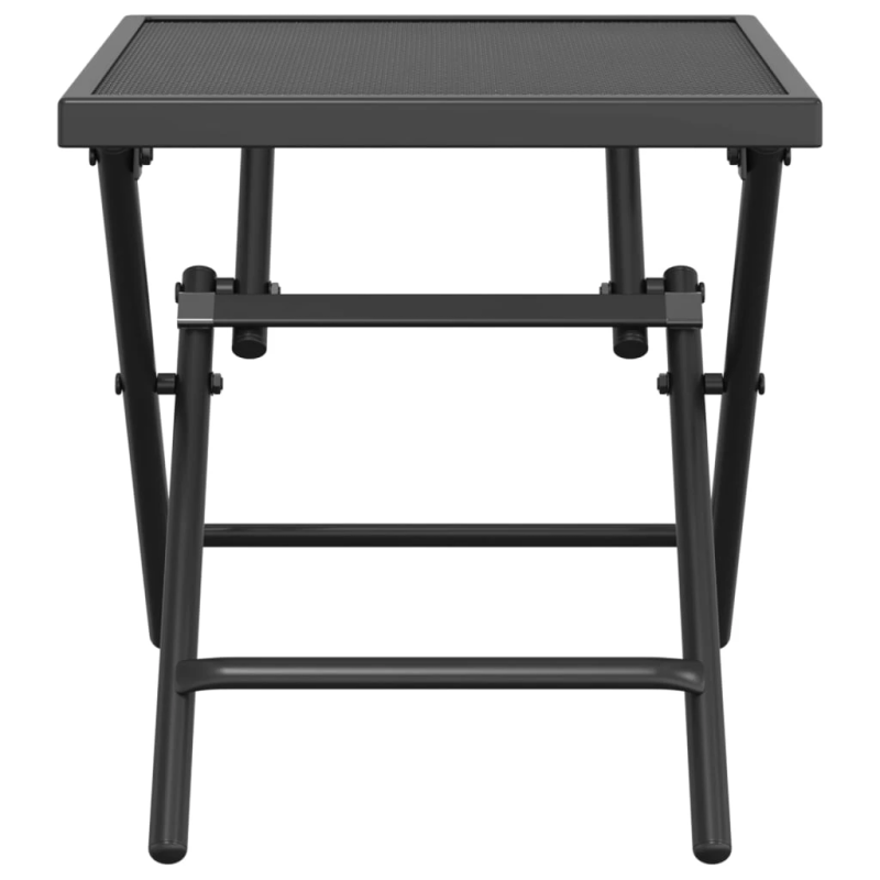 vidaXL dārza galds, saliekams, pelēks, 38x38x38 cm, tērauda siets