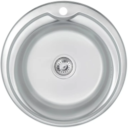 Izlietne virtuves AB 510X0.8MM, satīna, ar sifonu