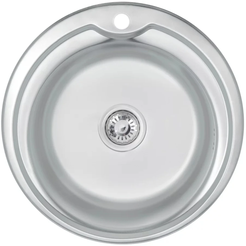 Izlietne virtuves AB 510X0.8MM, satīna, ar sifonu