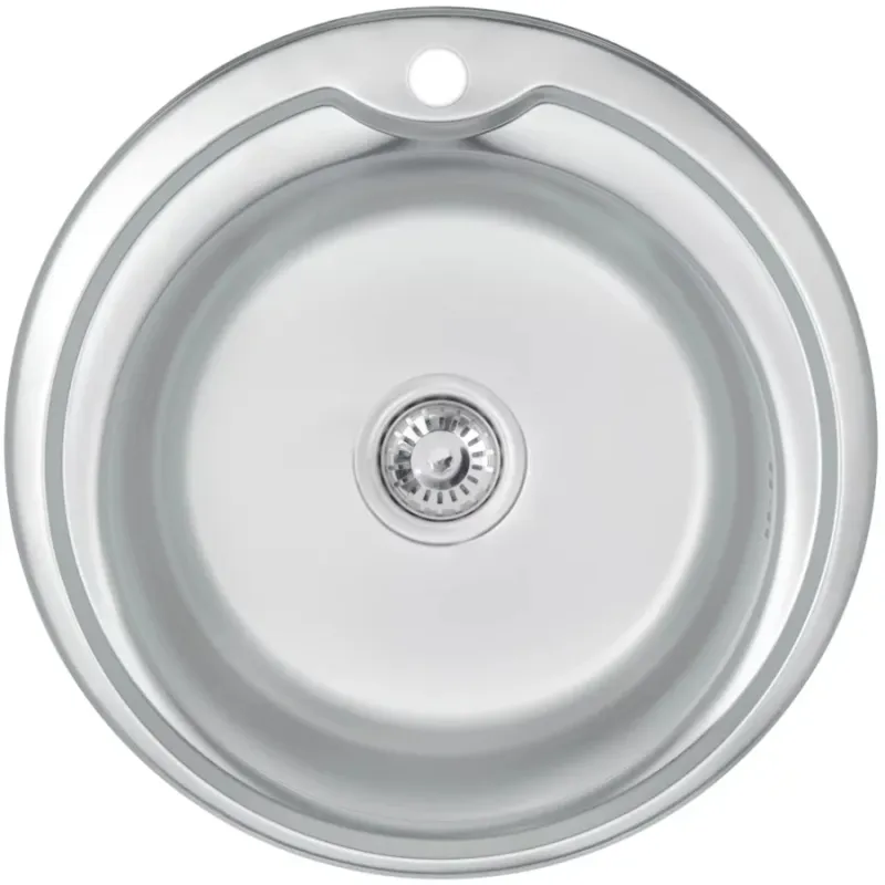 Izlietne virtuves AB 510X0.8MM, satīna, ar sifonu